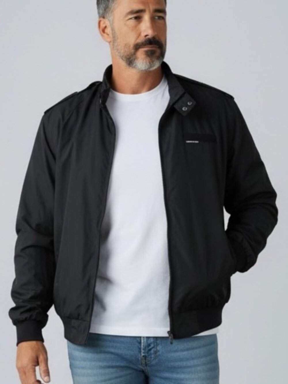 Members Only Iconic Racer Jacket Men’s LARGE Bomber Jacket Black